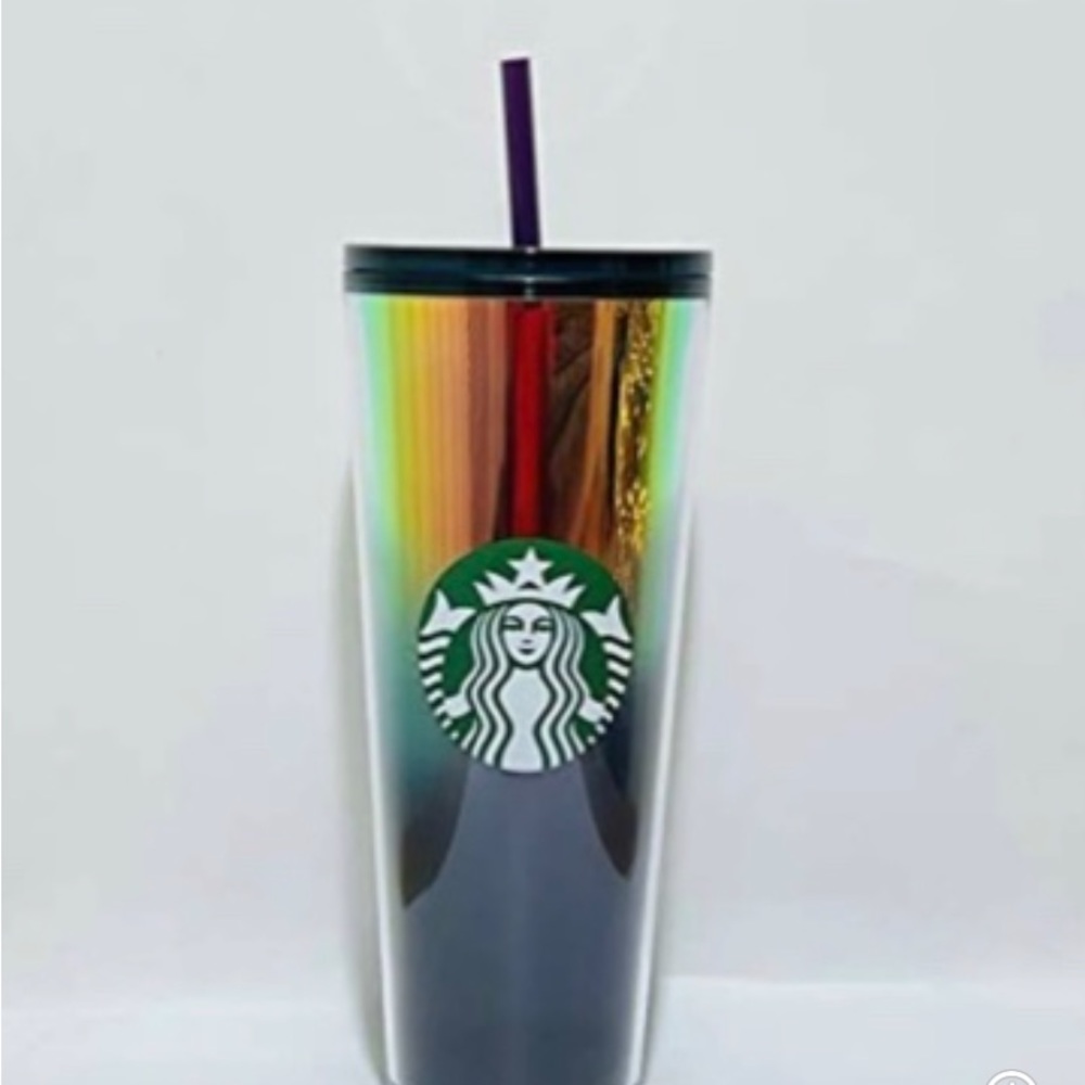 Starbucks Oil Slick Rainbow Cup Iridescent Tumbler Cold Cup Venti 24oz New 2021